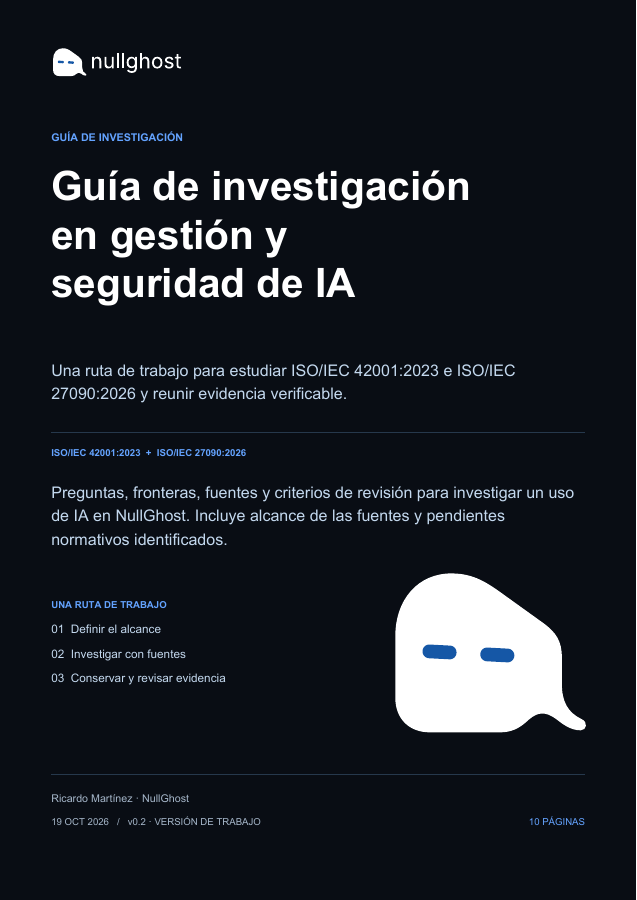Research guide to AI management and security - portada